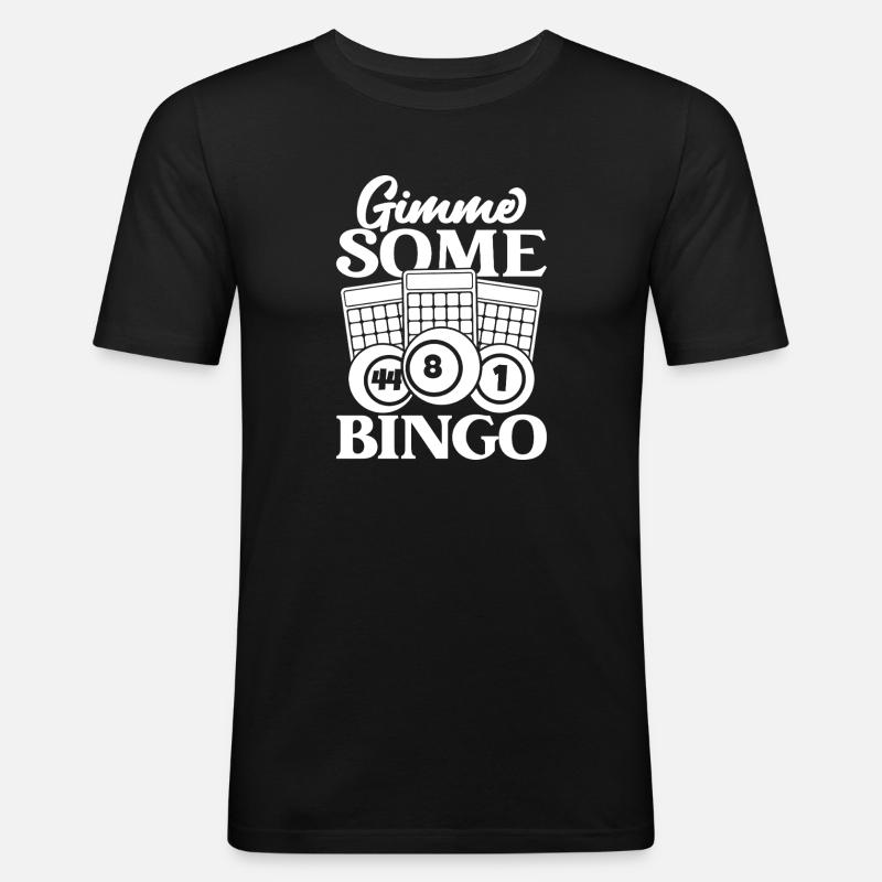 Bingo Player Gimme Some Bingo - Männer Slim Fit T-Shirt - Schwarz