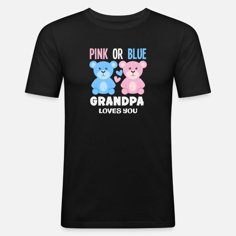 Pink Oder Blau Opa Liebt Dich - Männer Slim Fit T-Shirt - Schwarz