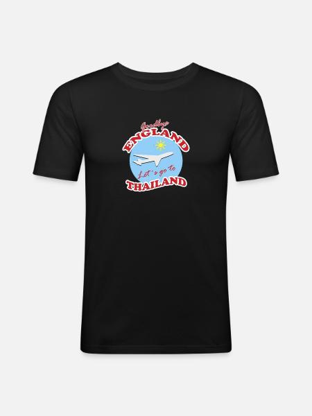 Goodbye England-Lets Go To Thailand - Men's Slim Fit T-Shirt - black