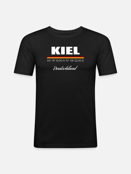 Kiel - Männer Slim Fit T-Shirt - Schwarz