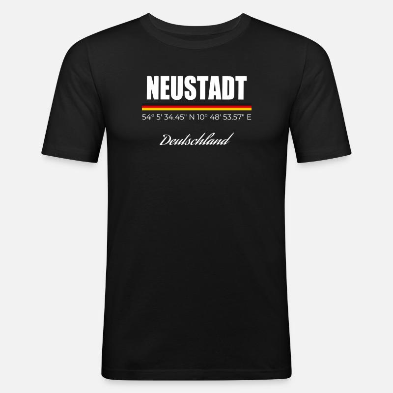 Neustadt - Männer Slim Fit T-Shirt - Schwarz