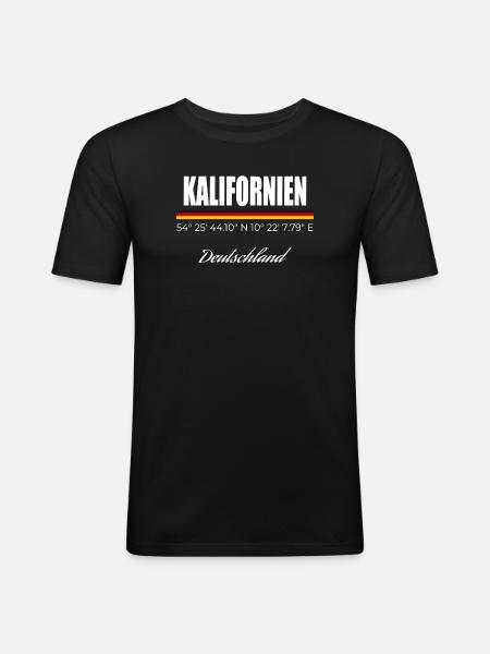 Kalifornien - Männer Slim Fit T-Shirt - Schwarz