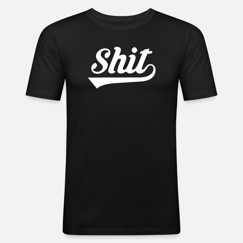 Shit Retro Script - Men's Slim Fit T-Shirt - black