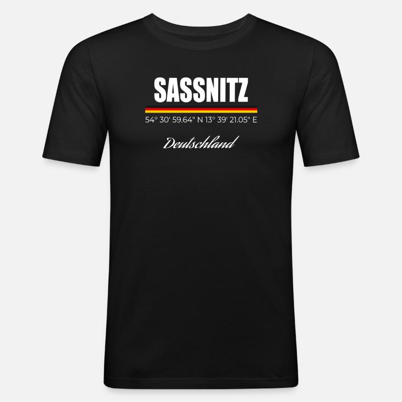 Sassnitz - Männer Slim Fit T-Shirt - Schwarz