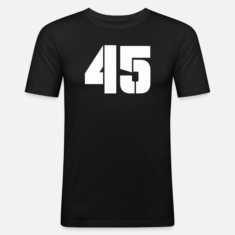 45 - Männer Slim Fit T-Shirt - Schwarz