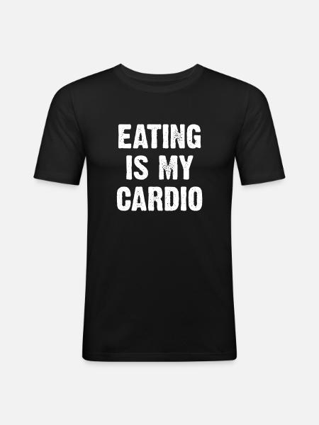 Food is my cardio - Men's Slim Fit T-Shirt - black