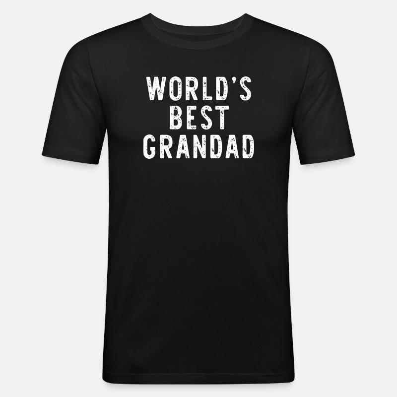 Bester Opa der Welt - Männer Slim Fit T-Shirt - Schwarz