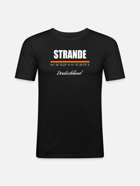 Strande - Männer Slim Fit T-Shirt - Schwarz