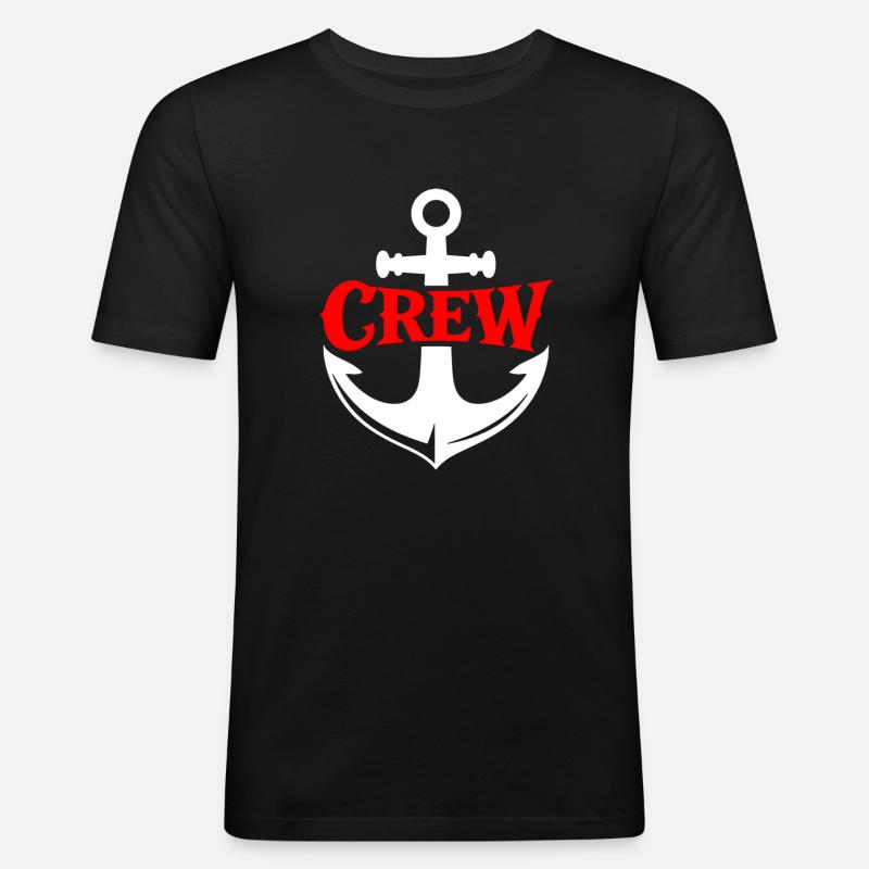 Anker Crew Symbol - Männer Slim Fit T-Shirt - Schwarz