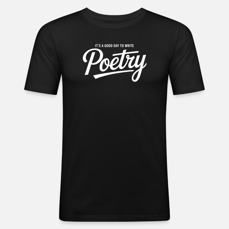 Midnight Verse Script Tee - T-shirt près du corps Homme - noir
