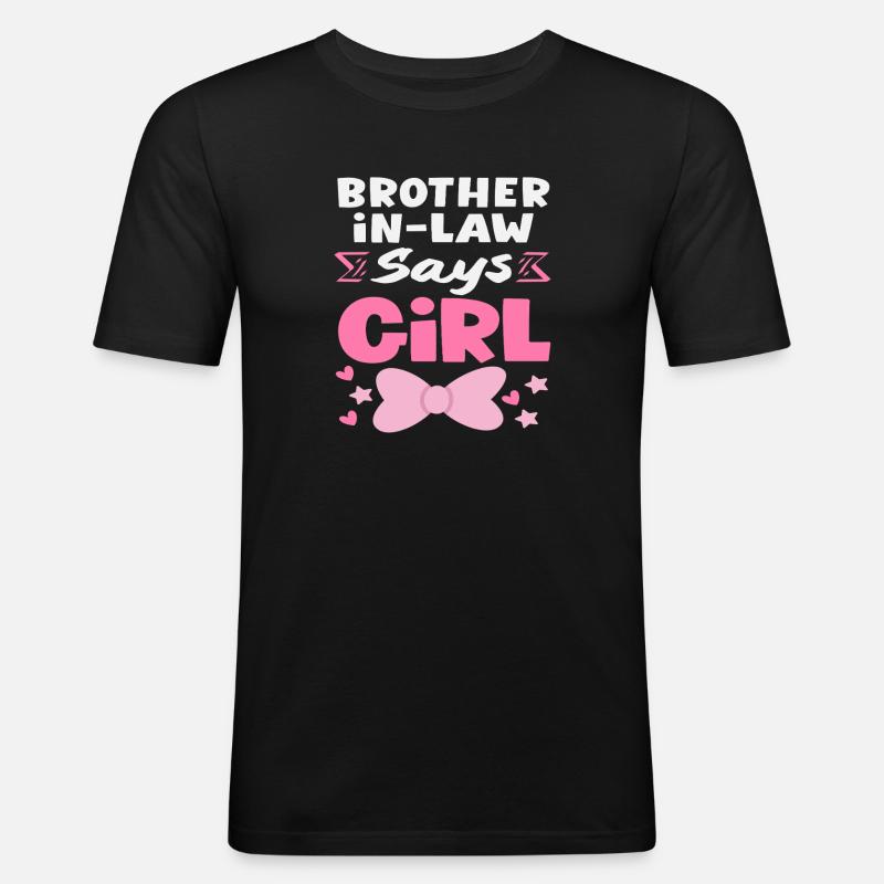 Styvbror säger att tjejens könsavslöjande - Slim Fit T-shirt herr - svart