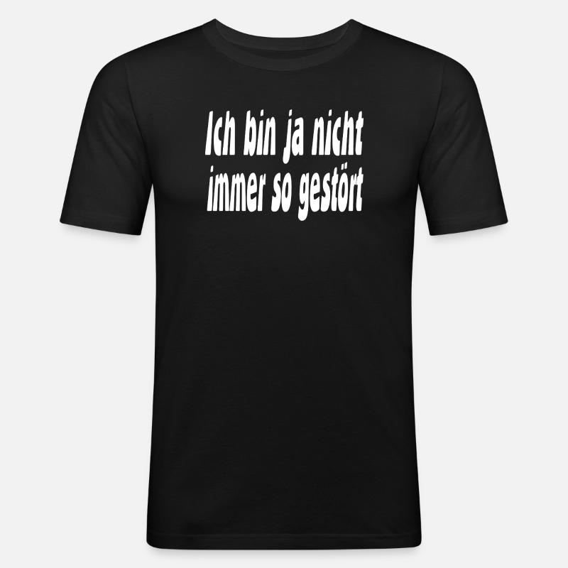 Gestört - Männer Slim Fit T-Shirt - Schwarz