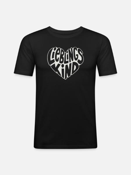 Favorite Child Heart Retro Design - Men's Slim Fit T-Shirt - black
