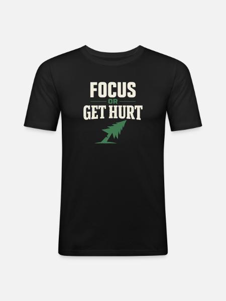 lumberjack therapy, logger therapy humor, - Men's Slim Fit T-Shirt - black