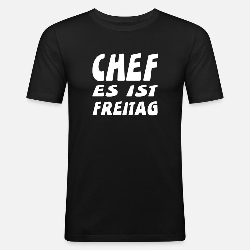 Chef - Männer Slim Fit T-Shirt - Schwarz