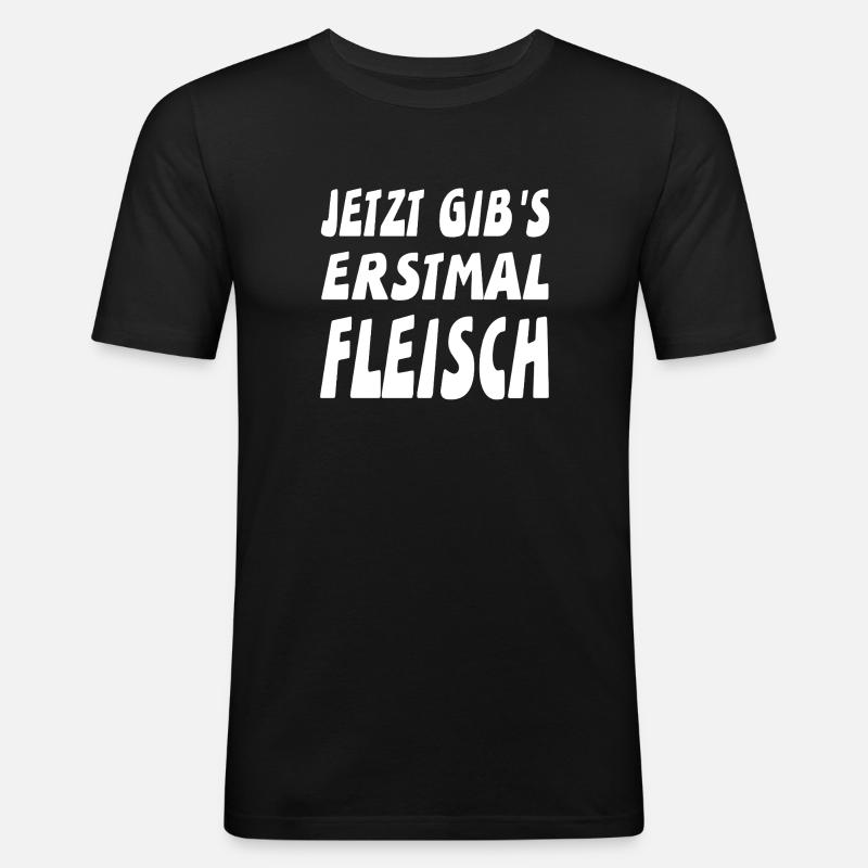 Fleisch - Männer Slim Fit T-Shirt - Schwarz
