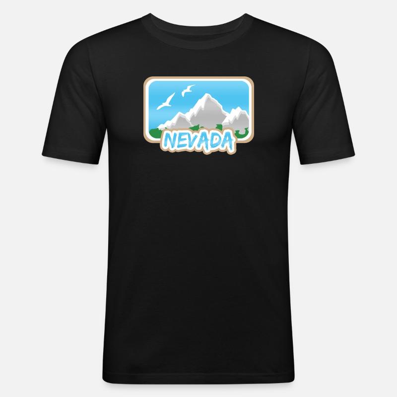 Berg Nevada - Männer Slim Fit T-Shirt - Schwarz