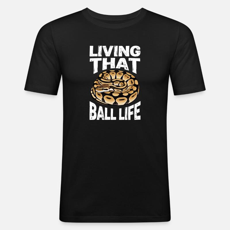 Königspython Schlangen Liebhaber Terrarium Python - Männer Slim Fit T-Shirt - Schwarz