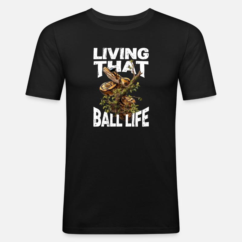 Königspython Schlangen Liebhaber Terrarium Python - Männer Slim Fit T-Shirt - Schwarz