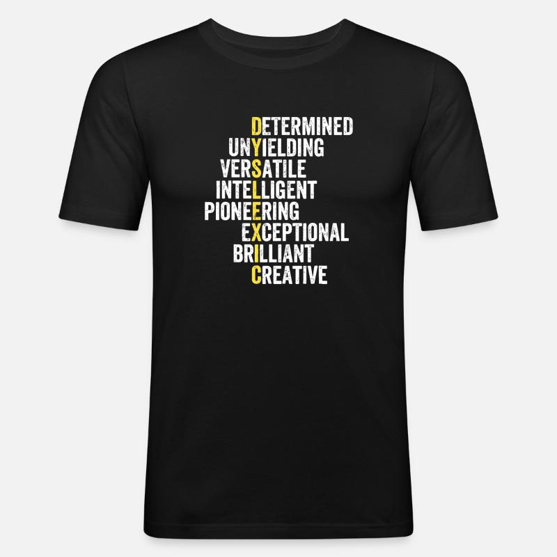Yellow Accent Adjective Stack - Men's Slim Fit T-Shirt - black
