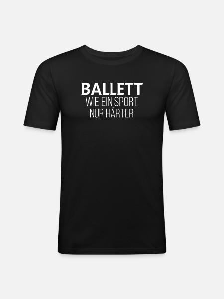 Ballett lustig - Männer Slim Fit T-Shirt - Schwarz