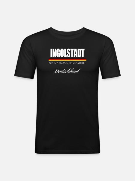 Ingolstadt - Männer Slim Fit T-Shirt - Schwarz