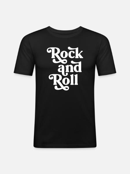 Rock'n'Roll-Retro-Schriftart - Männer Slim Fit T-Shirt - Schwarz