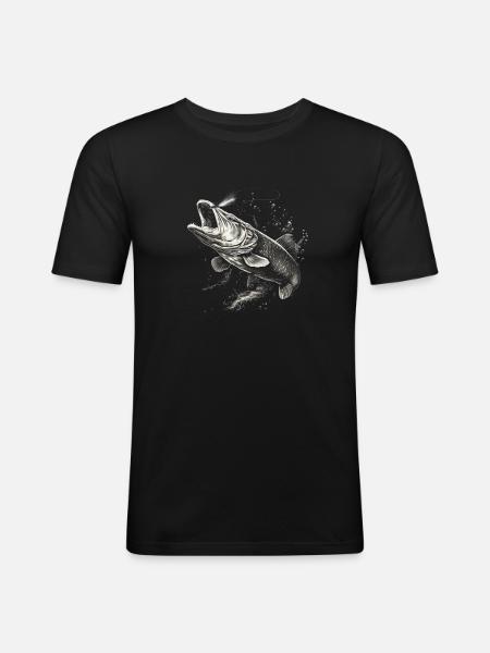 Pike Angler - Men's Slim Fit T-Shirt - black