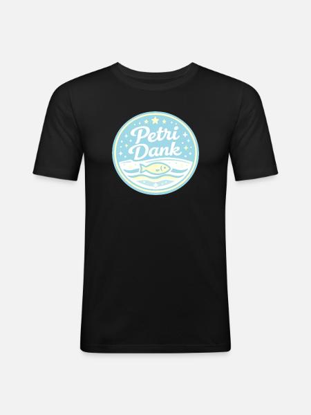 Petri Dank Meerwelle - Männer Slim Fit T-Shirt - Schwarz