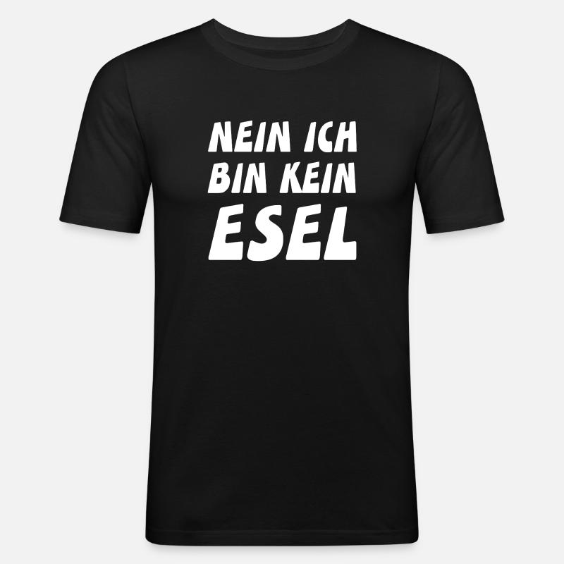Esel - Männer Slim Fit T-Shirt - Schwarz
