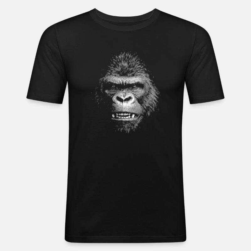Gorilla - Männer Slim Fit T-Shirt - Schwarz