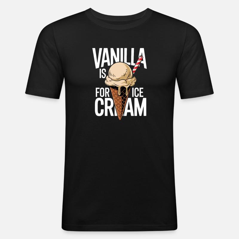 Vanille Eiscone im Kontrast - Men's Slim Fit T-Shirt - black