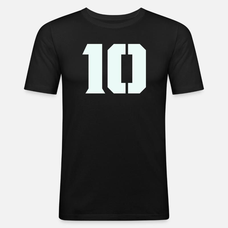 10- - Männer Slim Fit T-Shirt - Schwarz