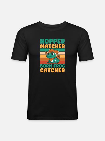 Frog Catcher Hopper Matcher Frog - Men's Slim Fit T-Shirt - black