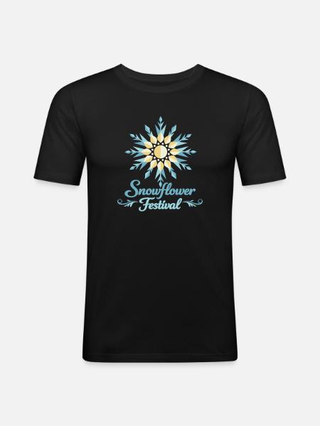 Sonnenblumenfest - Männer Slim Fit T-Shirt - Schwarz