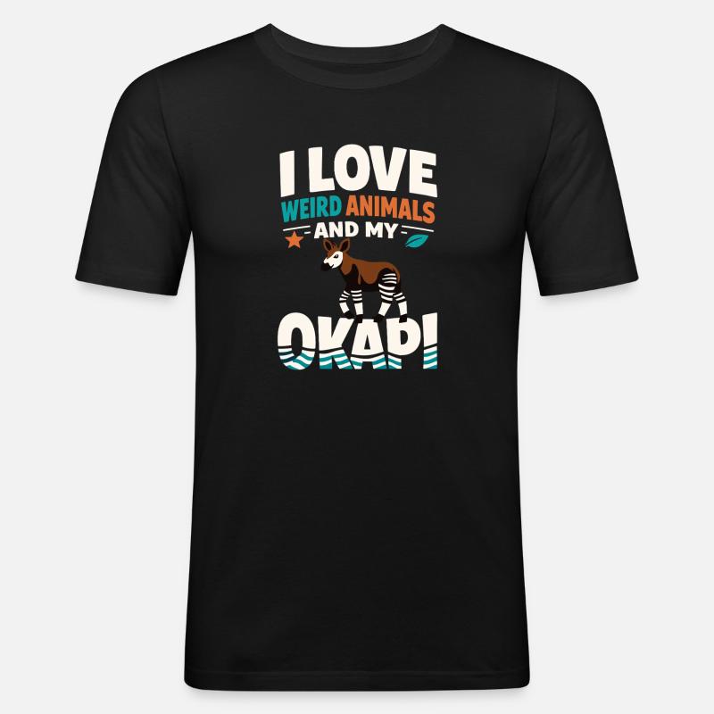 Okapi-liebhaber Okapi-tier Seltene Tierweltliebe - Männer Slim Fit T-Shirt - Schwarz
