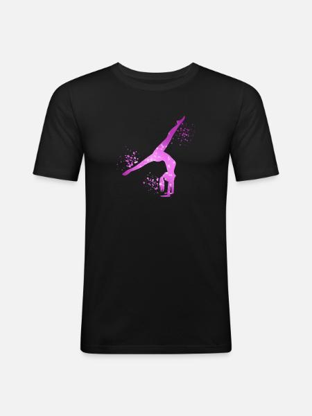 Gymnaste Fille Gymnastique Acrobatie - T-shirt près du corps Homme - noir