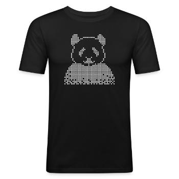 Panda Dot Art Tee - Men's Slim Fit T-Shirt - black - Front - Nik (191cm)