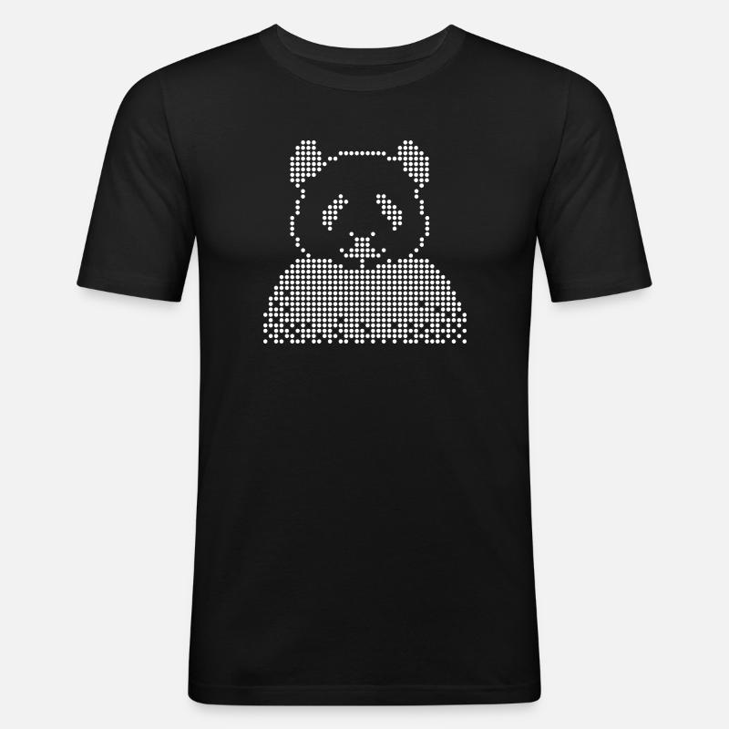 Panda Dot Art Tee - Männer Slim Fit T-Shirt - Schwarz