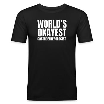 Le gastroentérologue le plus correct du monde - Gastro-entérologue drôle - T-shirt près du corps Homme - noir - Devant - Nik (191cm)