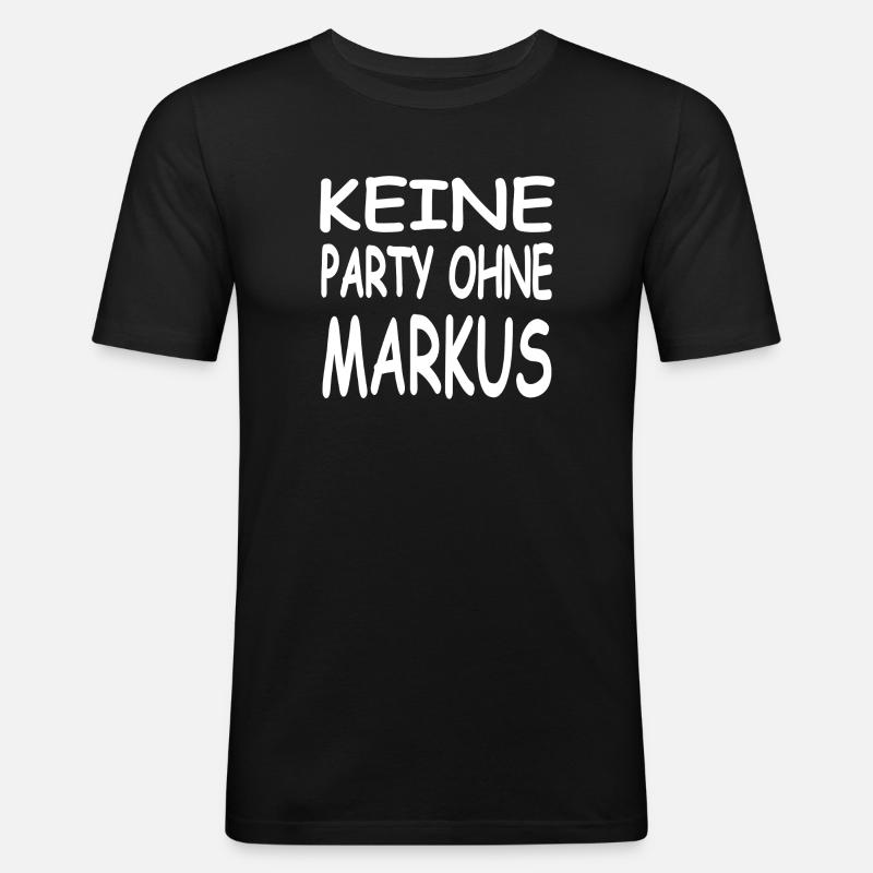 Markus - Männer Slim Fit T-Shirt - Schwarz