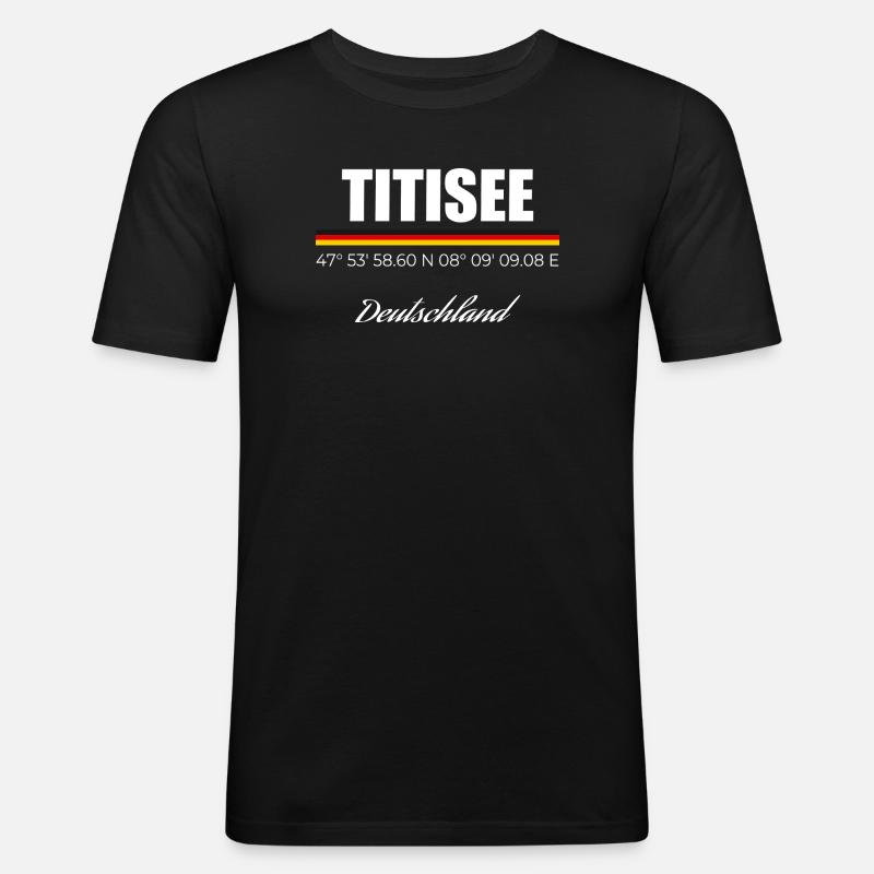 Titisee - Männer Slim Fit T-Shirt - Schwarz