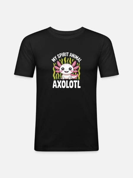Mein Geisttier-Axolotl - Männer Slim Fit T-Shirt - Schwarz