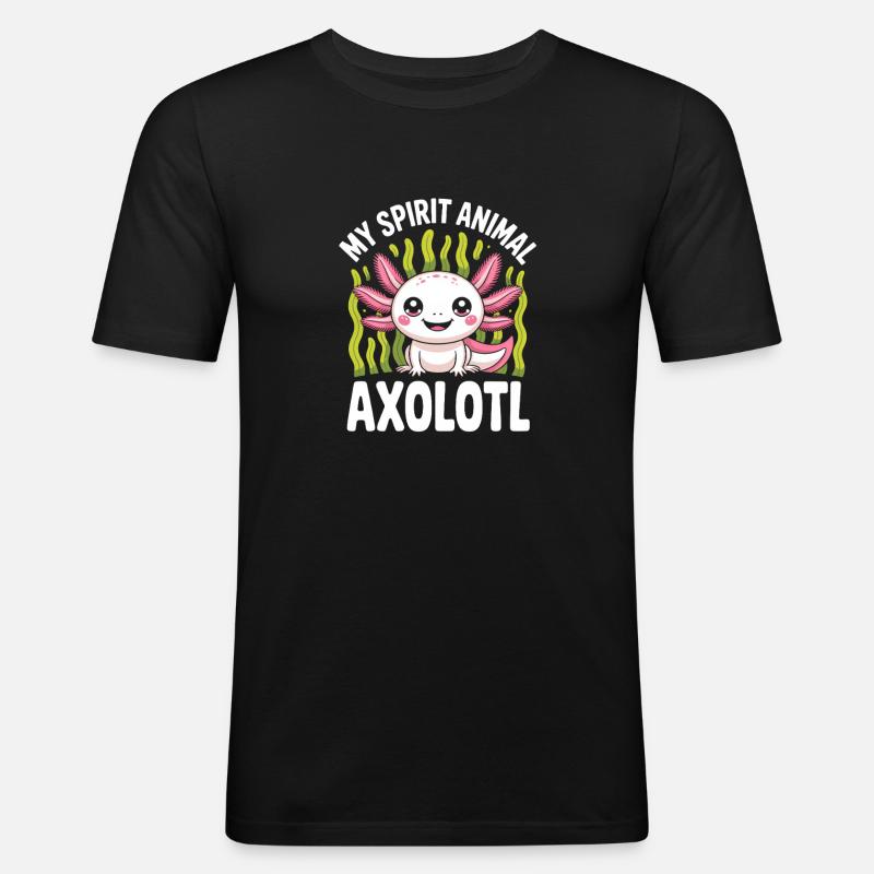 Mein Geisttier-Axolotl - Männer Slim Fit T-Shirt - Schwarz