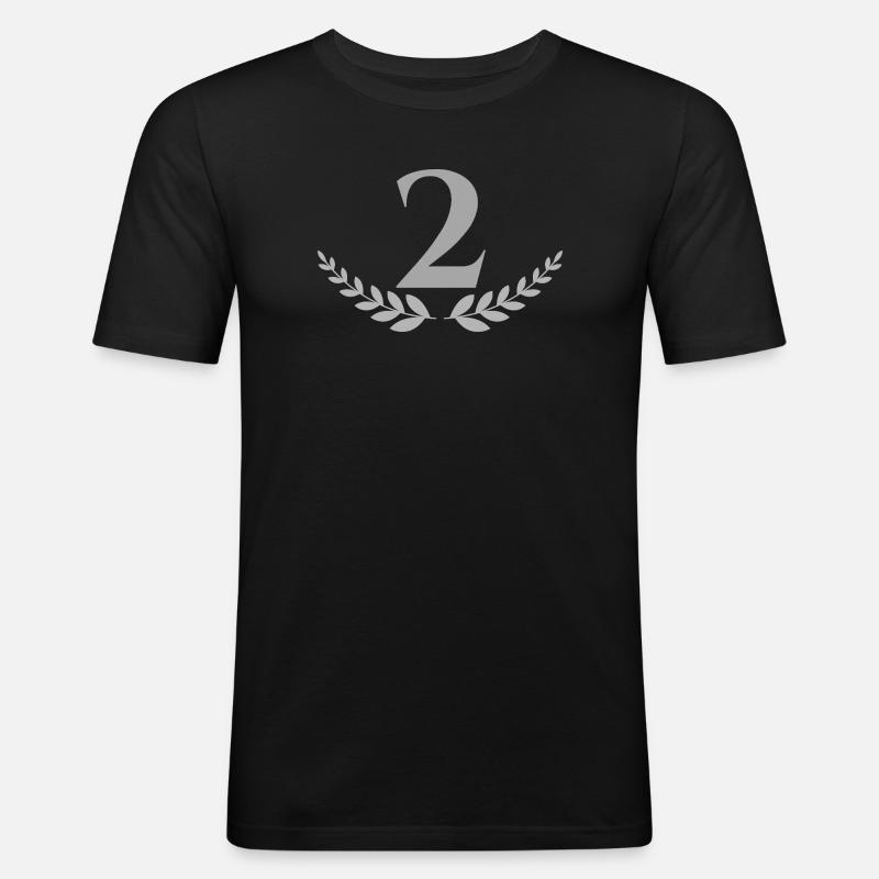 2 - Männer Slim Fit T-Shirt - Schwarz