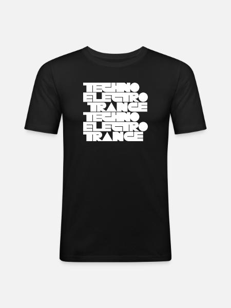 Techno Electro Trance music - Men's Slim Fit T-Shirt - black