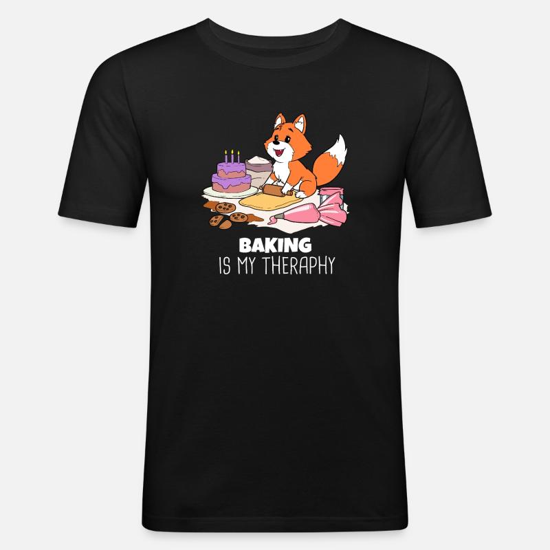 Fuchs Baking Therapy: Cakes & Cookies - Men's Slim Fit T-Shirt - black