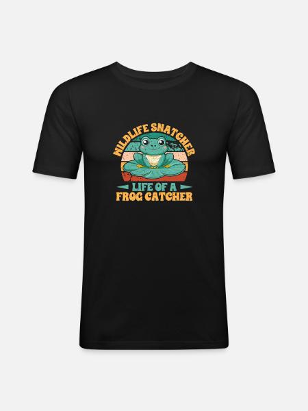 Frog Catcher Mildlife Snatcher Frog - Men's Slim Fit T-Shirt - black