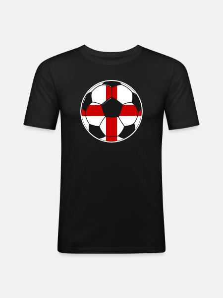 Fußball – Team England - Männer Slim Fit T-Shirt - Schwarz