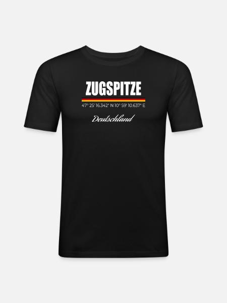 Zugspitze - Männer Slim Fit T-Shirt - Schwarz